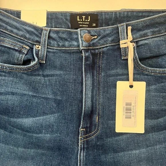NWT LTJ Super High Waist Blue Wide-Leg Jeans - Picture 3 of 5